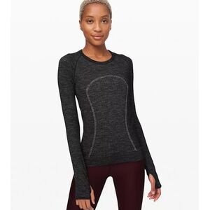 lululemon Swiftly Wool Pullover black/white Long Sleeve 6